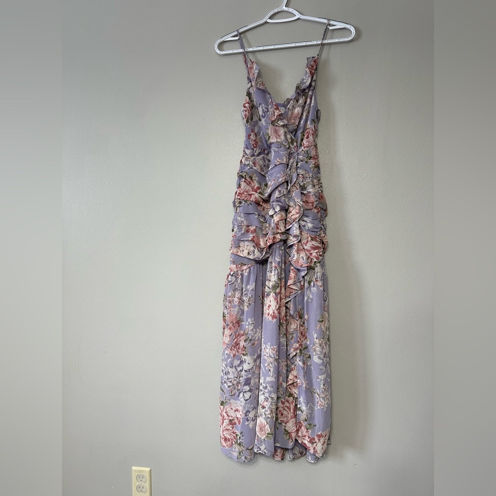 Free People ASTR The Label Kiana Floral Ruched Midi Dress Size XS - Picture 6 of 12
